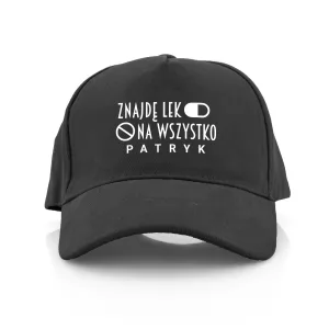czapka z daszkiem i personalizowanym nadrukiem