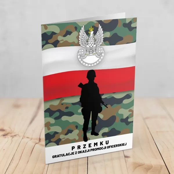 Kartka dla żołnierza na promocję oficerską - Osiągnięcie