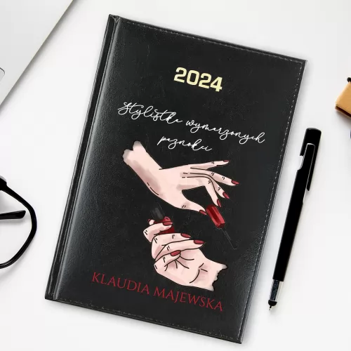 Kalendarz 2025 z nadrukiem dla stylistki paznokci - Wymarzone paznokcie