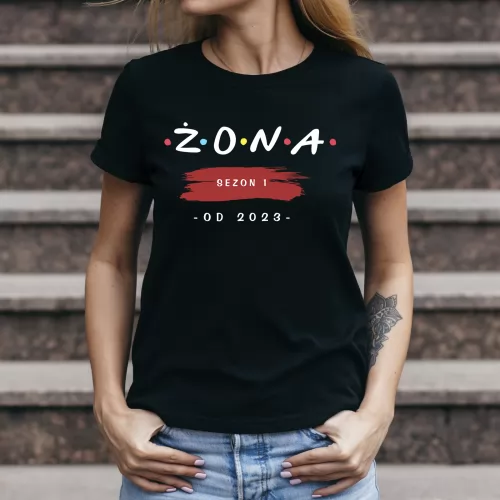 Koszulka damska z nadrukiem dla żony Rozmiar M - ŻONA