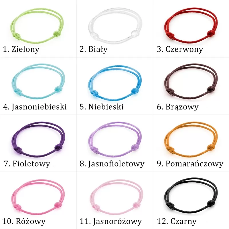 bransoletki sznurkowe w różnych kolorach