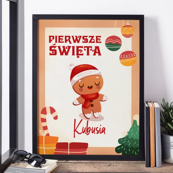 Plakat świąteczny (30x40 cm) dla dziecka - Pierwsze Święta