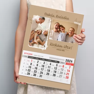 Kalendarz ścienny 2024 ze zdjęciem dla babci i dziadka - Dni pełne miłości