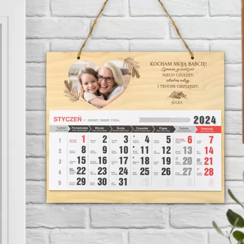 Kalendarz ścienny 2024 ze zdjęciem dla babci - Lepszy świat
