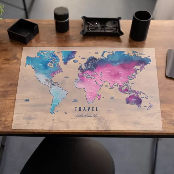 Podkładka na biurko z nadrukiem mapy dla niej - Travel