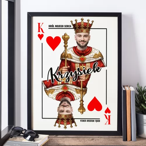 Plakat w ramce (30x40 cm) ze zdjęciem dla niego - Król