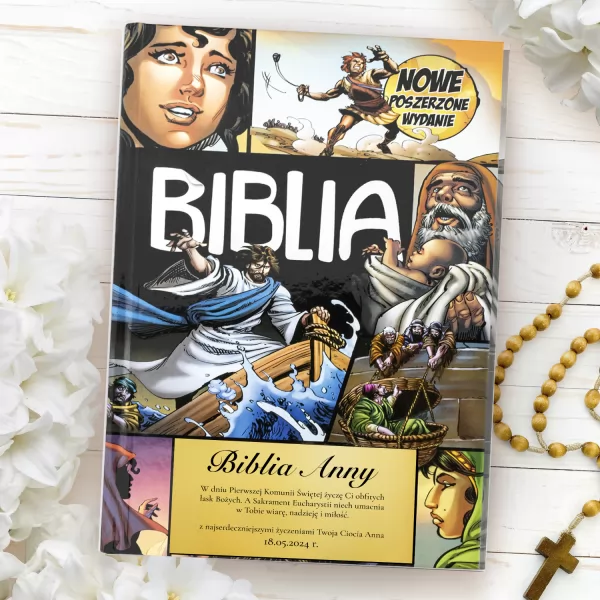 Biblia komiks z dedykacją na komunię dla dziewczynki - Umocnienie wiary