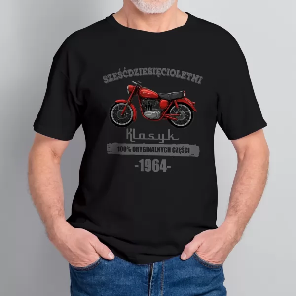 Koszulka męska z nadrukiem na 60 urodziny Rozmiar L - Klasyk