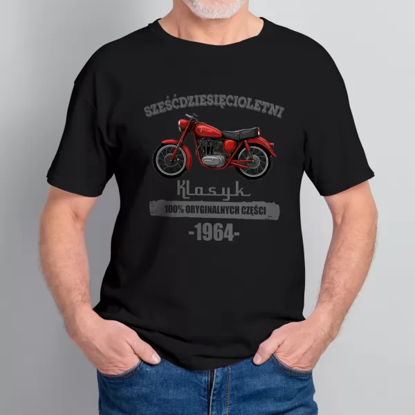 Koszulka męska z nadrukiem na 60 urodziny Rozmiar M - Klasyk