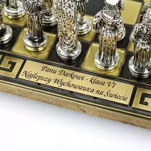 szachy z mosiądzu z grawerem na prezent