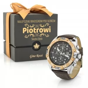  Męski grawerowany zegarek Gino Rossi na prezent dla niego 