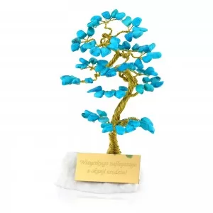 drzewko szczęścia niebieskie z grawerem dedykacji
