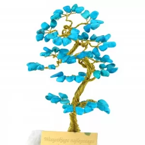 niebieskie drzewko szczęścia z grawerem na prezent dla niej