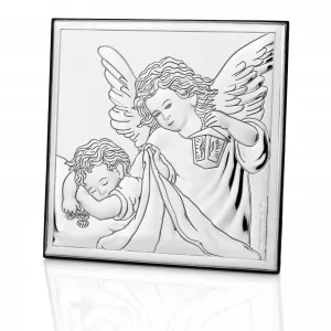 srebrny obrazek z grawerem na prezent dla dziecka