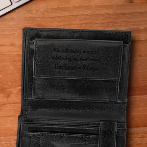 skórzany portfel z grawerem