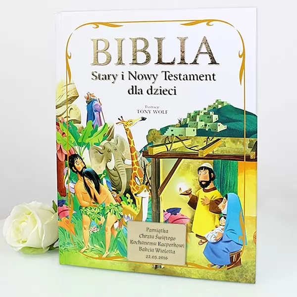 Biblia Stary i Nowy Testament dla Dzieci z opcją grawerowania Twoich życzeń