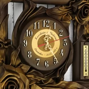 zegar bambusowy z personalizacją na prezent