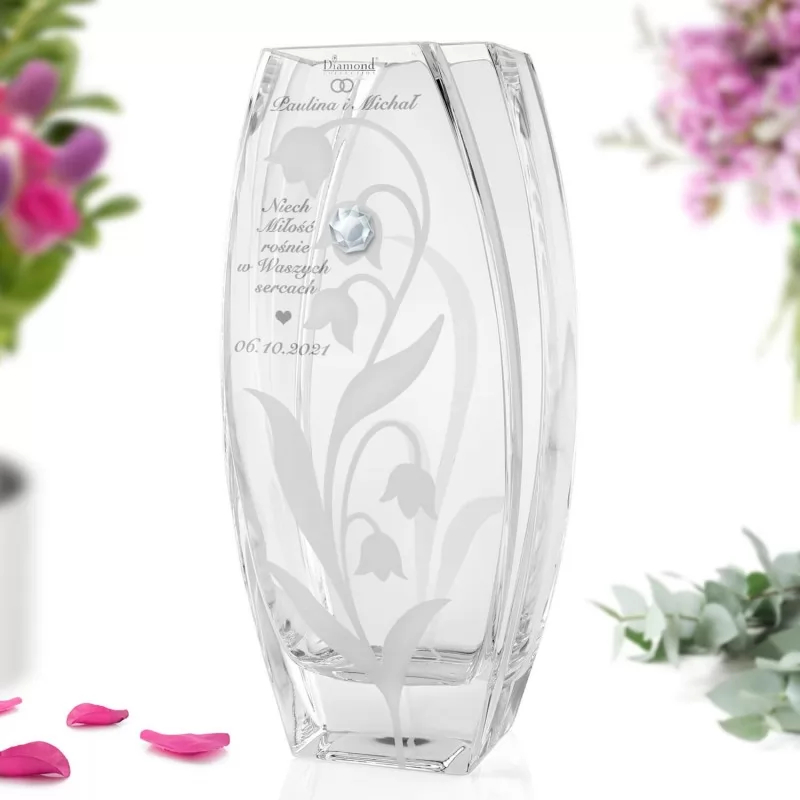 wazon szklany z grawerem pamiątka ślubna