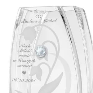 szklany wazon z kryształem swarovski 