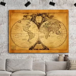 mapa świata na płótnie