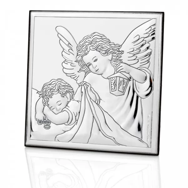 Obrazek Anioł Stróż (12x12 cm) - prezent na chrzest z możliwością graweru