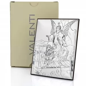  srebrny obrazek z Aniołem Stróżem na prezent 