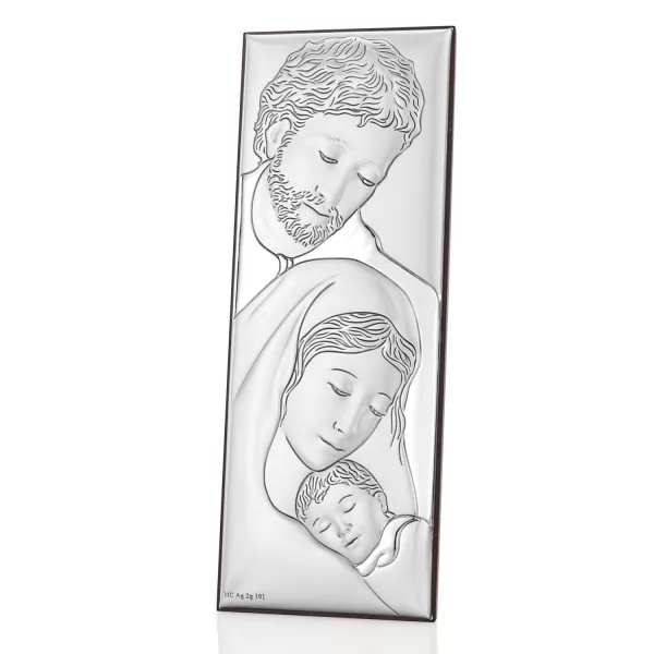 Obrazek Święta Rodzina (3 x 8 cm) - prezent na Chrzest z opcją graweru