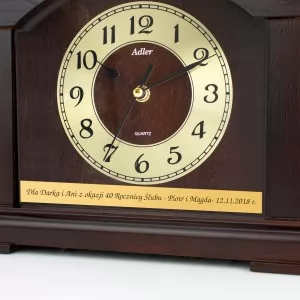 grawerowany zegar kominowy adler na prezent