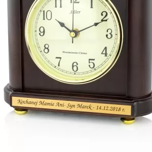 elegancki zegar kominowy z dedykacją na prezent