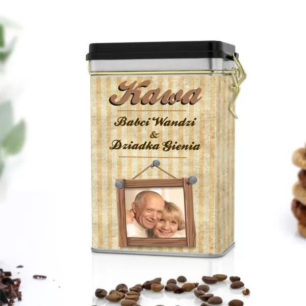 Personalizowana puszka na kawę - prezent dla dziadków