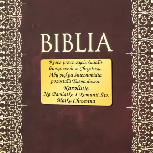 personalizowana biblia z dedykacją