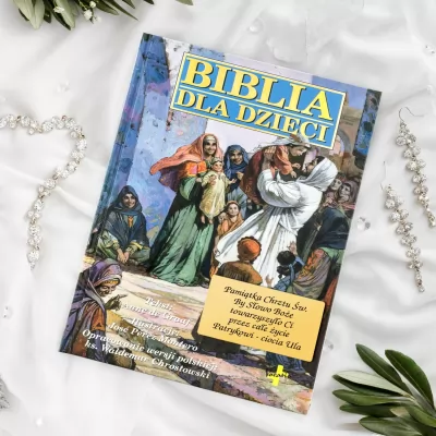 Biblia dla dzieci z grawerem na komunię - Zaproszenie do zbawienia