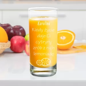 Personalizowana szklanka dla niej - Cytryny