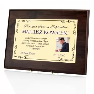 certyfikat ze zdjęciem na prezent na święcenia kapłańskie