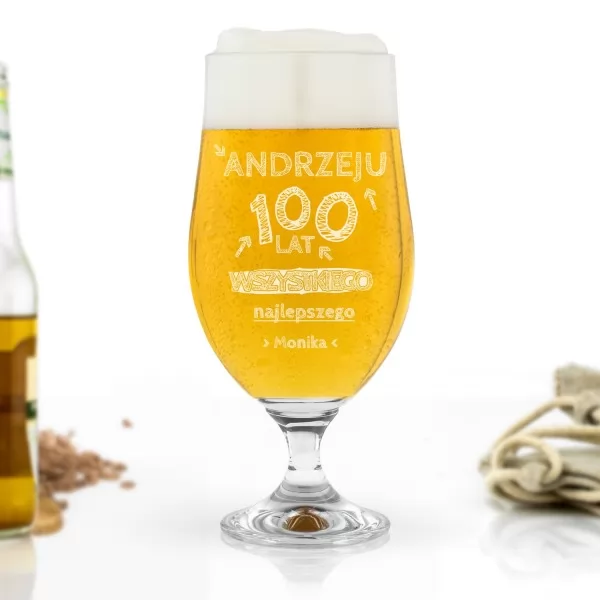 Pokal do piwa z grawerem - 100 lat