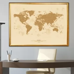 elegancki prezent dla szefowej mapa świata z dedykacją