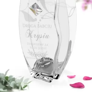 personalizowany personalizowany wazon z kryształem Swarovski na prezent na dzień babci