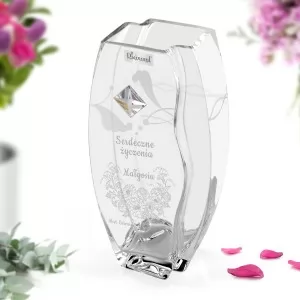 personalizowany wazon z kryształem Swarovski na prezent dla imieniny