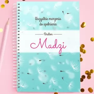 personalizowany notatnik na prezent dla niej marzenia do spełnienia