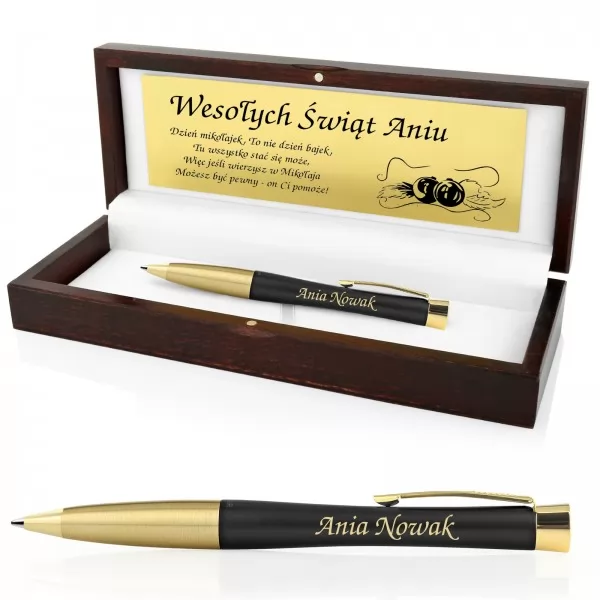 Długopis Parker w drewnianym etui- prezent na Mikołajki dla Babci