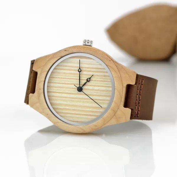 Zegarek  z drewna bambusowego + Twój dowolny grawer