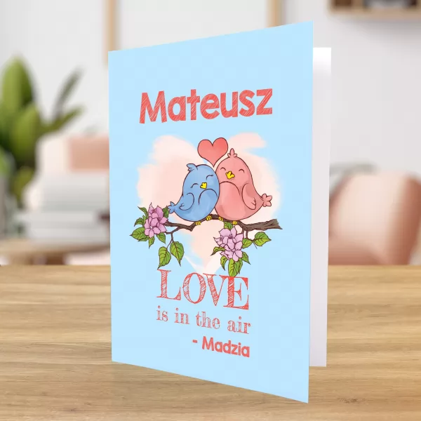 Kartka na Walentynki z personalizacją  dla zakochanych