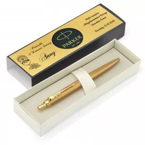 długopis parker jotter west gold z grawerem dedykacji na I Komunię