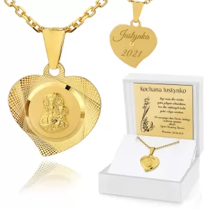 złota biżuteria z grawerem na chrzest