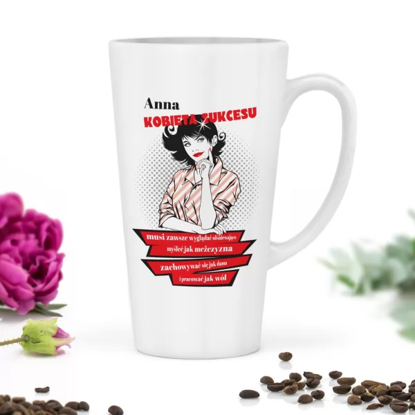 Kubek latte - Kobieta sukcesu + imię 