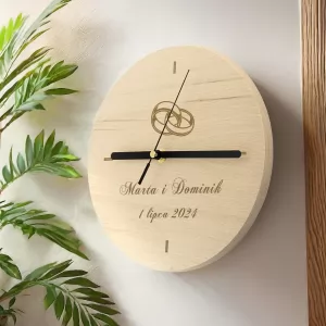zegar drewniany dla nowożeńców