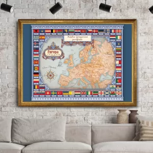 mapa Europy w ramce