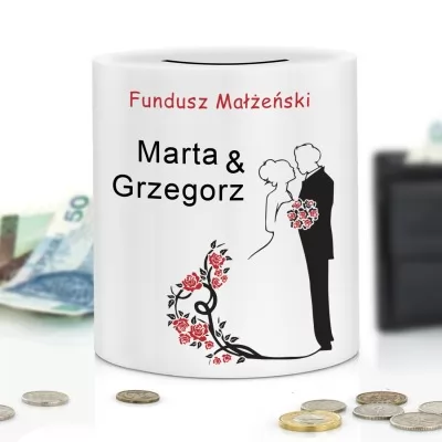 Skarbonka z nadrukiem dla pary - Fundusz Małżeński