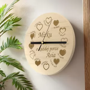 drewniany zegar dla ukochanego