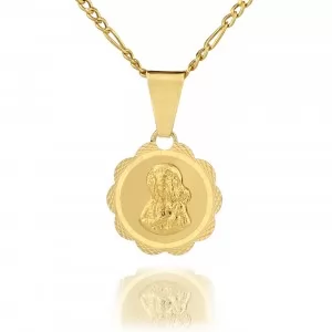 medalik z matką boską i łańcuszek ze złota próby 585
